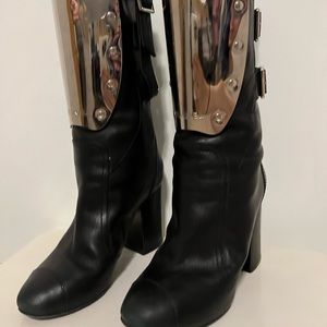 Chanel heal calf boots